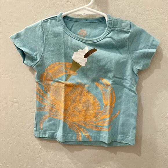 Baby Boden Ice Cream Cone Crab Short Sleeve Shirt - Picture 1 of 5